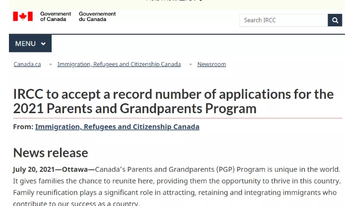 2021年加拿大父母团聚移民计划揭开面纱，3万名额等着你！ 